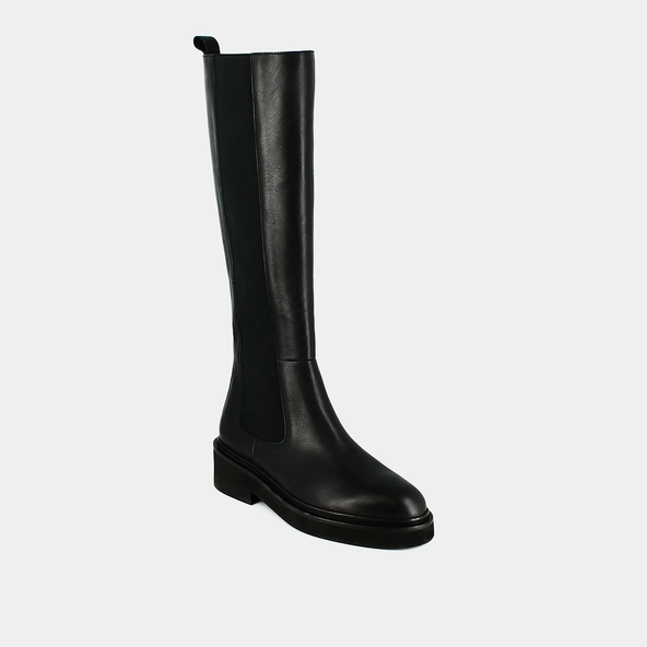 Boots with elastics in black leather | DOLMEN