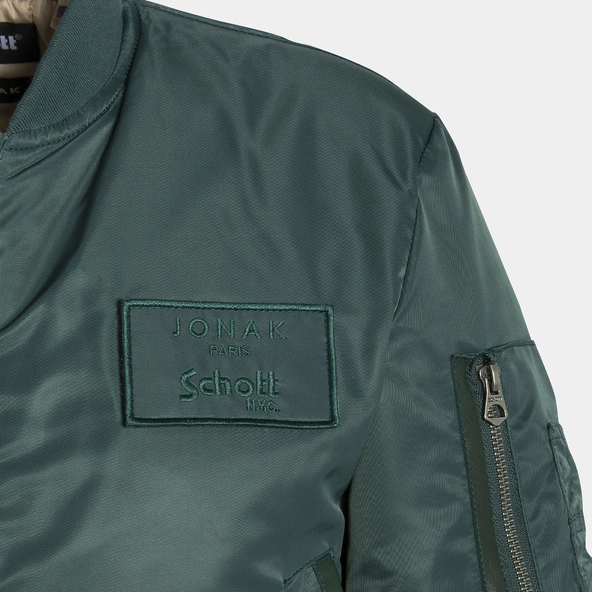 The Jonak Bomber - Jonak x Schott in green nylon | THE