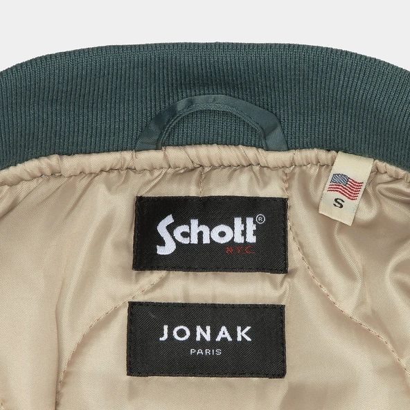 The Jonak Bomber - Jonak x Schott in green nylon | THE