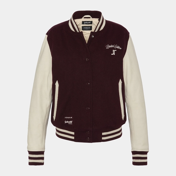THE JONAK VARSITY in burgundy wool | THE