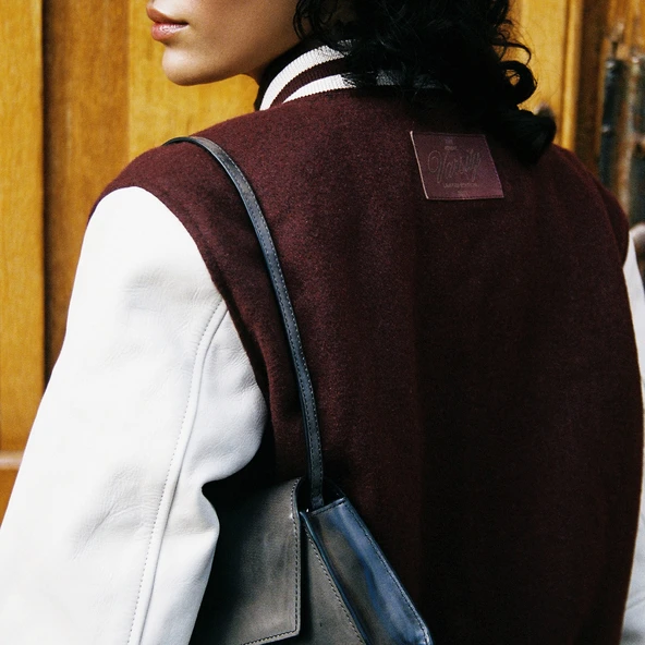 THE JONAK VARSITY in burgundy wool | THE
