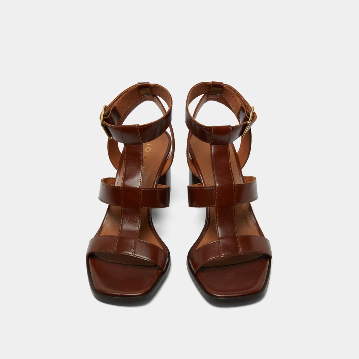 Heeled sandals in brown leather | VILMA