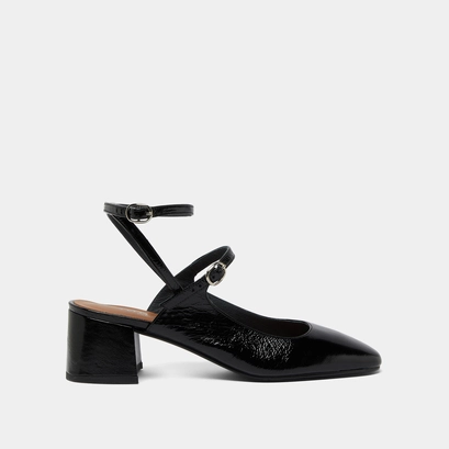 Babies with adjustable buckles in black shiny leather | DARIUS
