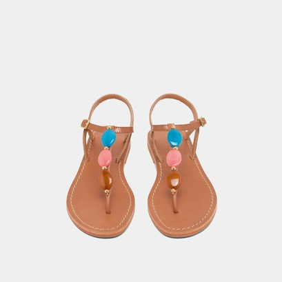 Plagettes with details in camel leather | walid