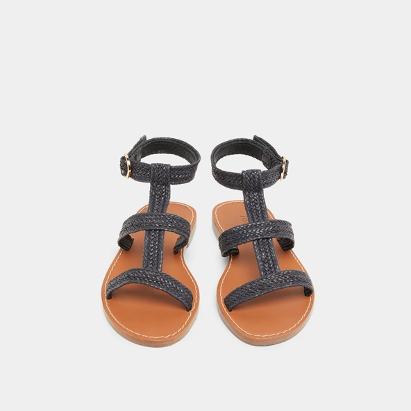 Plagettes with straps in dark textile rope | LOGAN