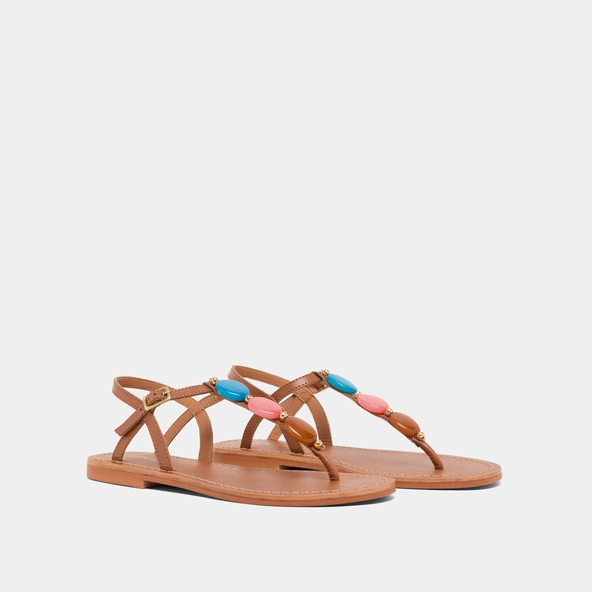 Plagettes with details in camel leather | WALID