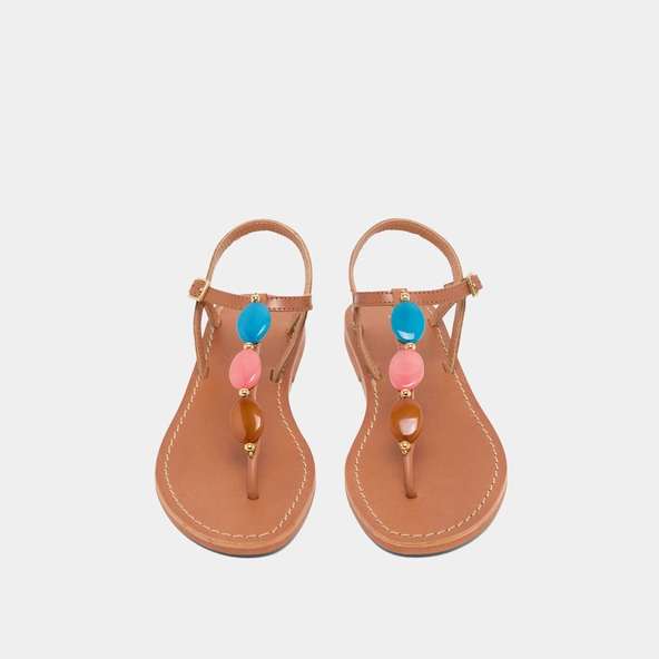 Plagettes with details in camel leather | WALID
