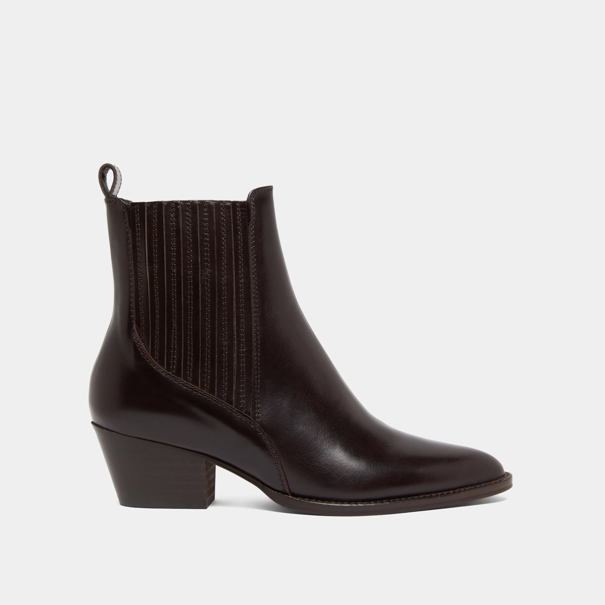 Lowboots with small beveled heels and elastics in dark brown leather | BAILEY