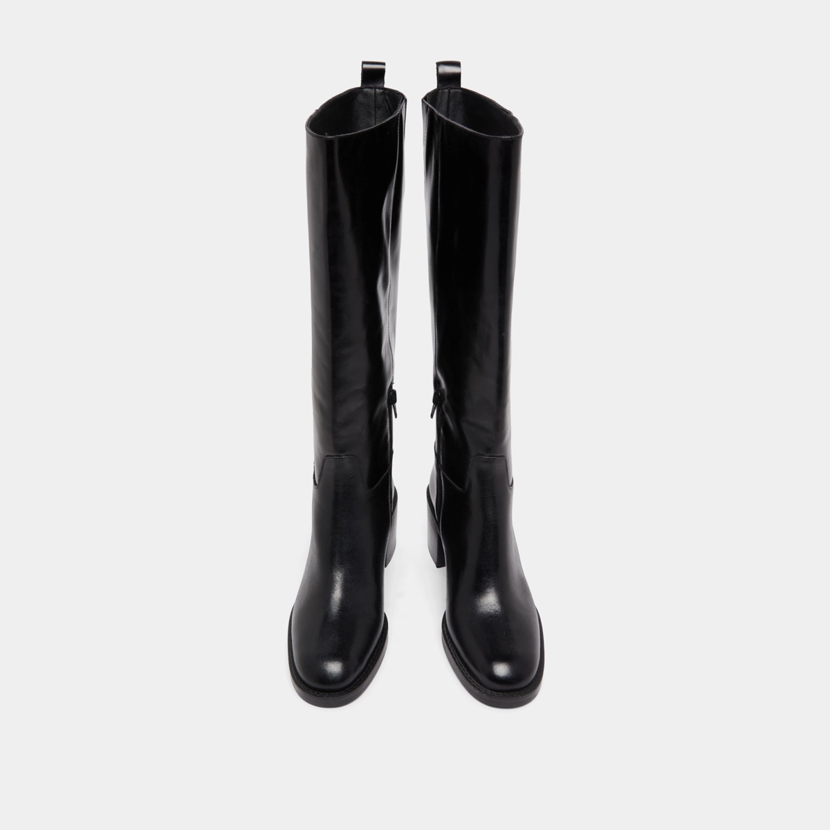 High heel boots in black leather calf size M | BONNIE