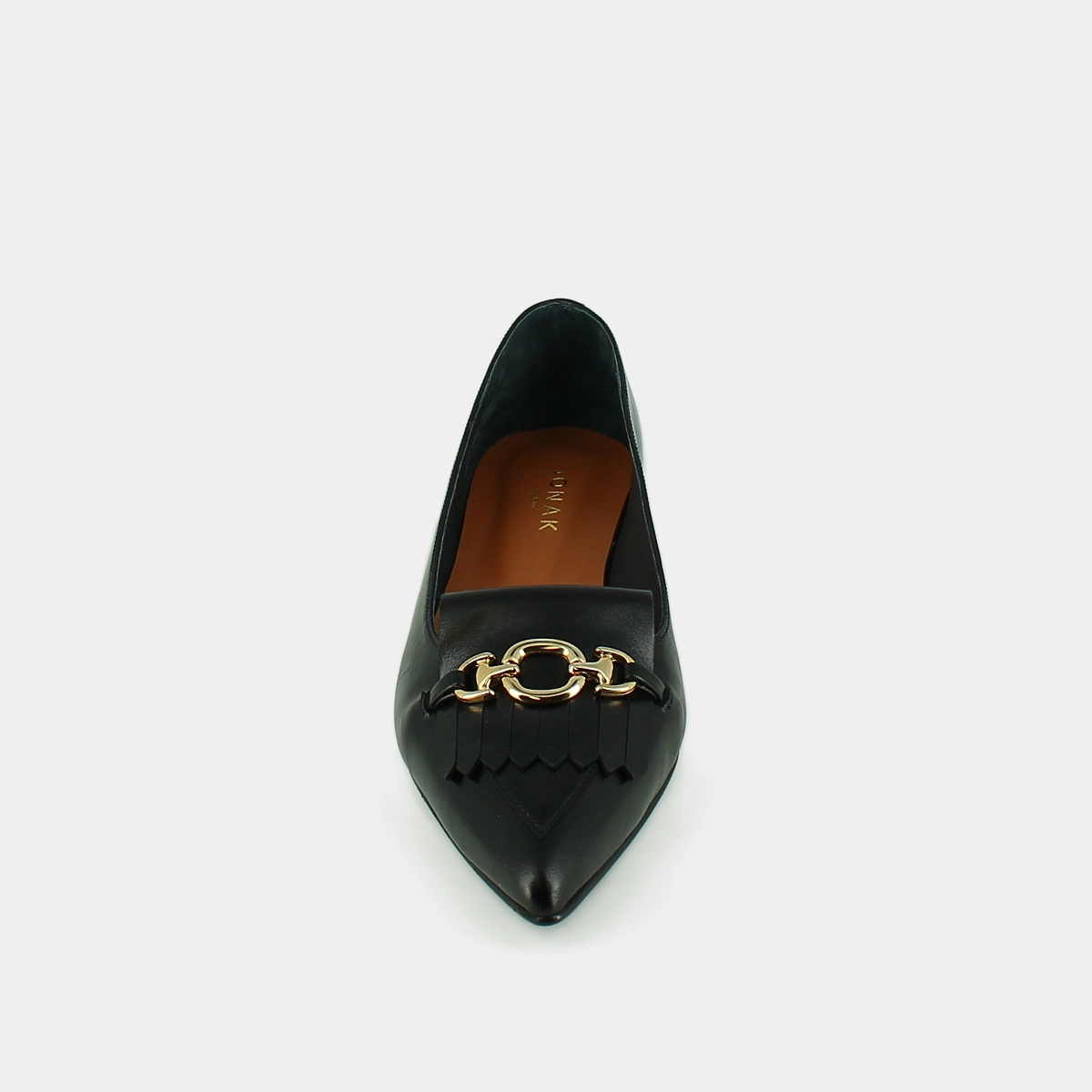 Ballet flats with gold bits in black leather | DIESE