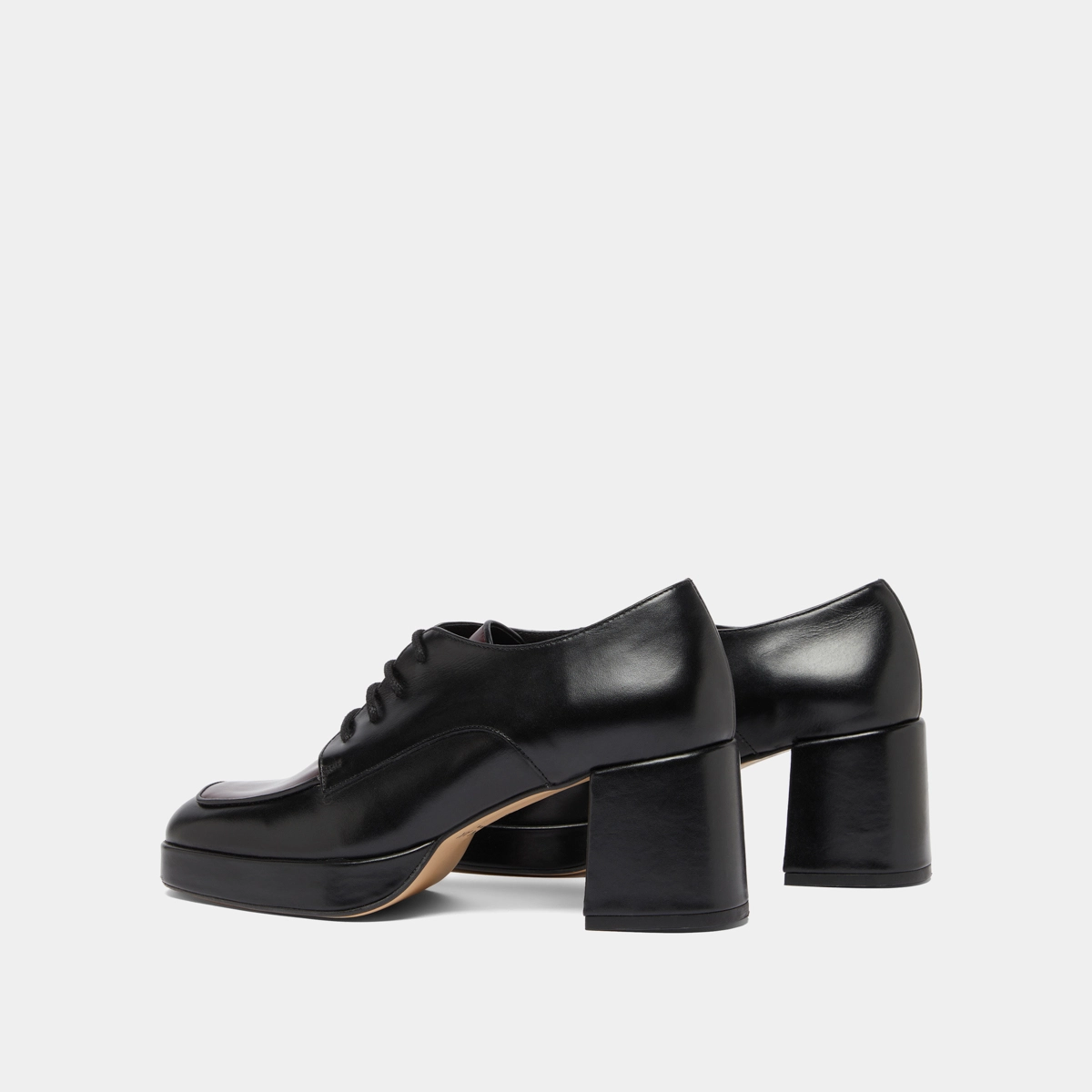 Derbies with heels in black and burgundy leather | VIVALDI
