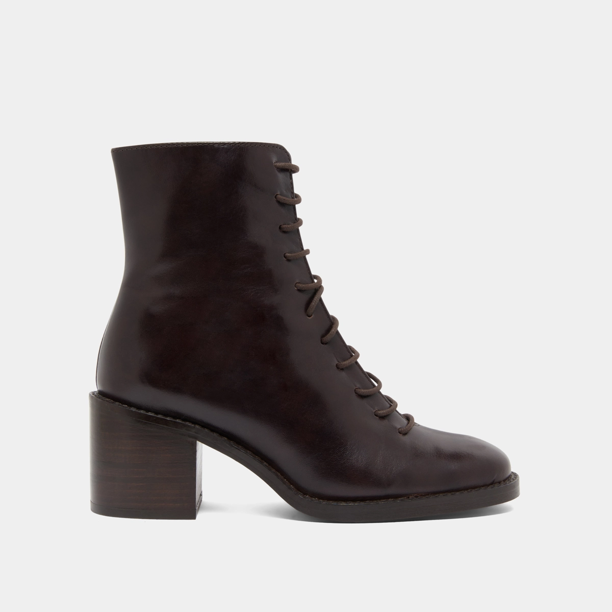 Lowboots with laces in dark brown leather | BRINDILLE