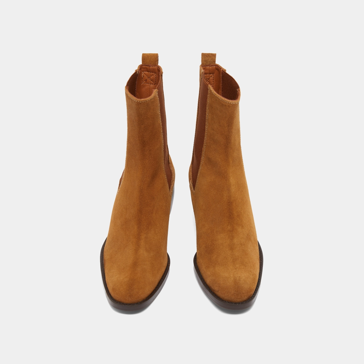 Lowboots with elastics in cognac suede | MAEVA