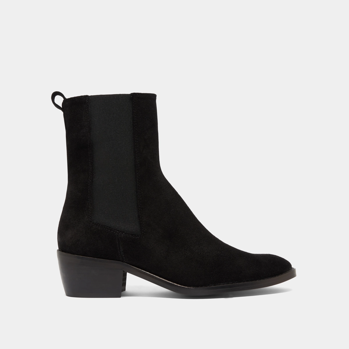 Lowboots with elastics in black suede | MAEVA