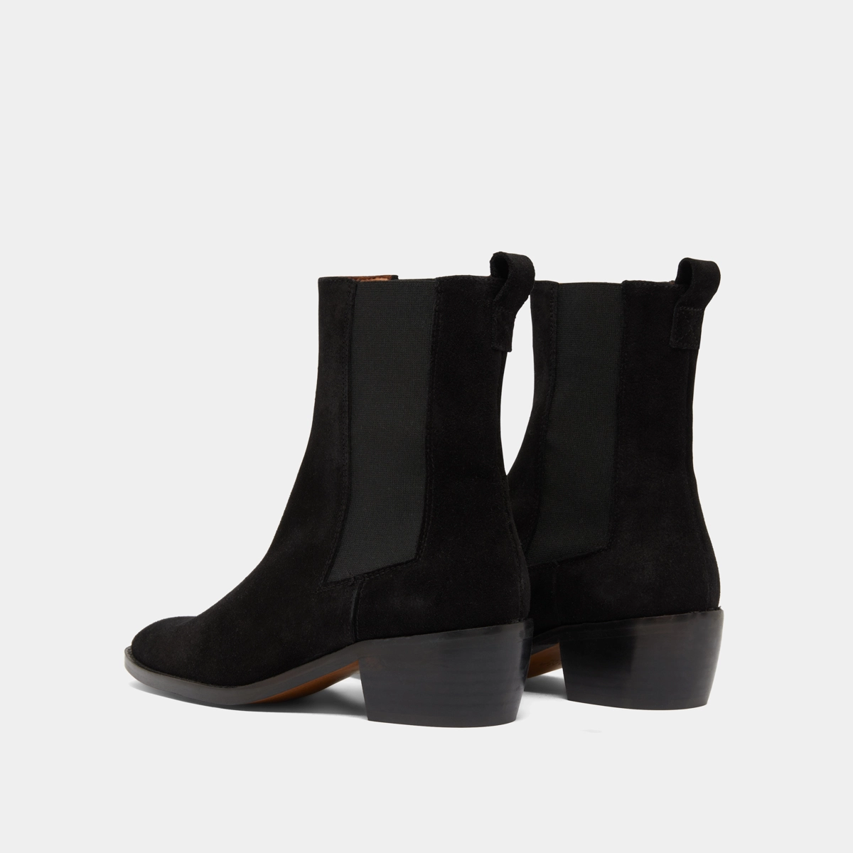 Lowboots with elastics in black suede | MAEVA