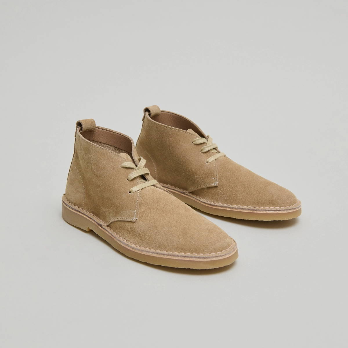 Lowboots with laces in beige suede | MAXIME
