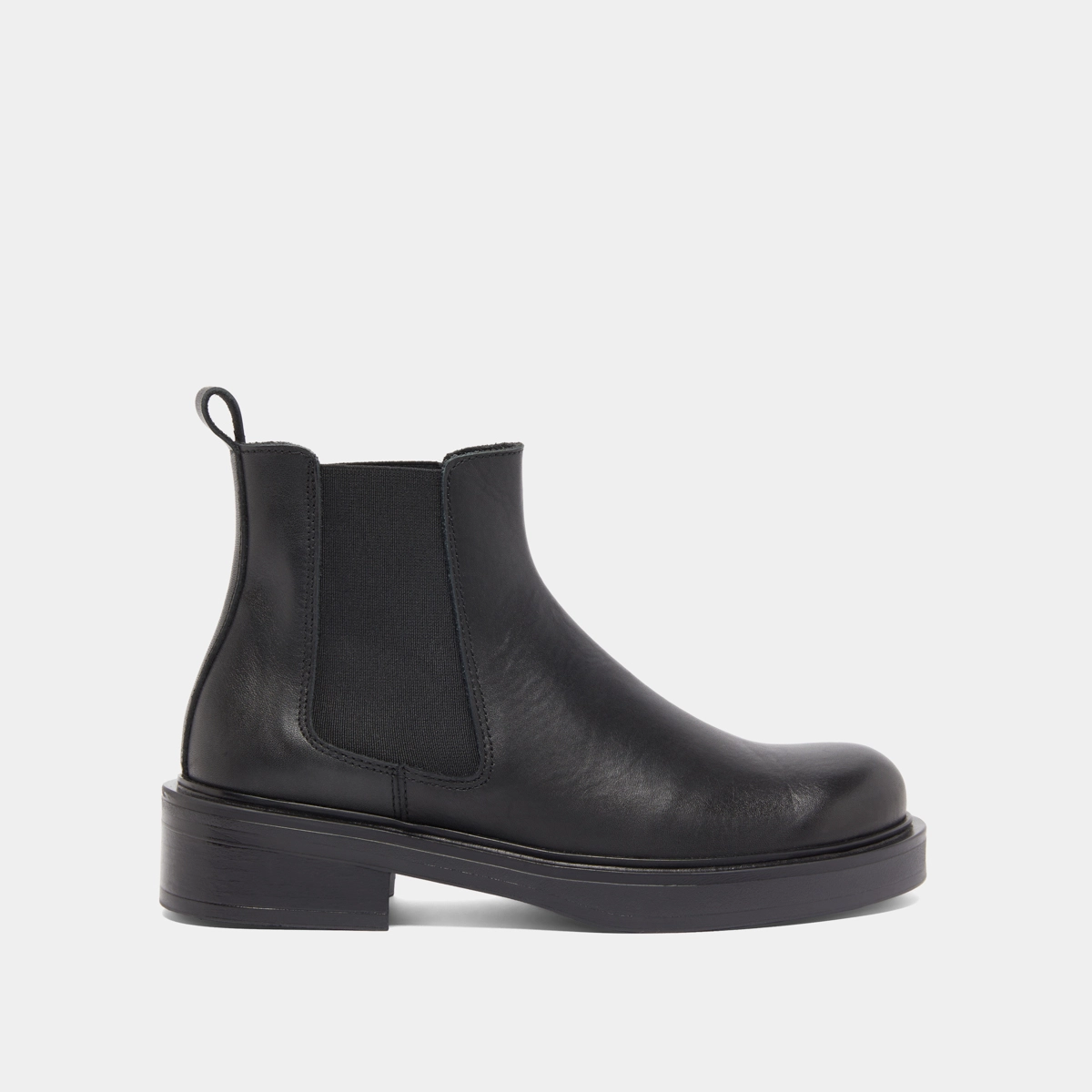 Lowboots with elastics in black leather | MELANIE