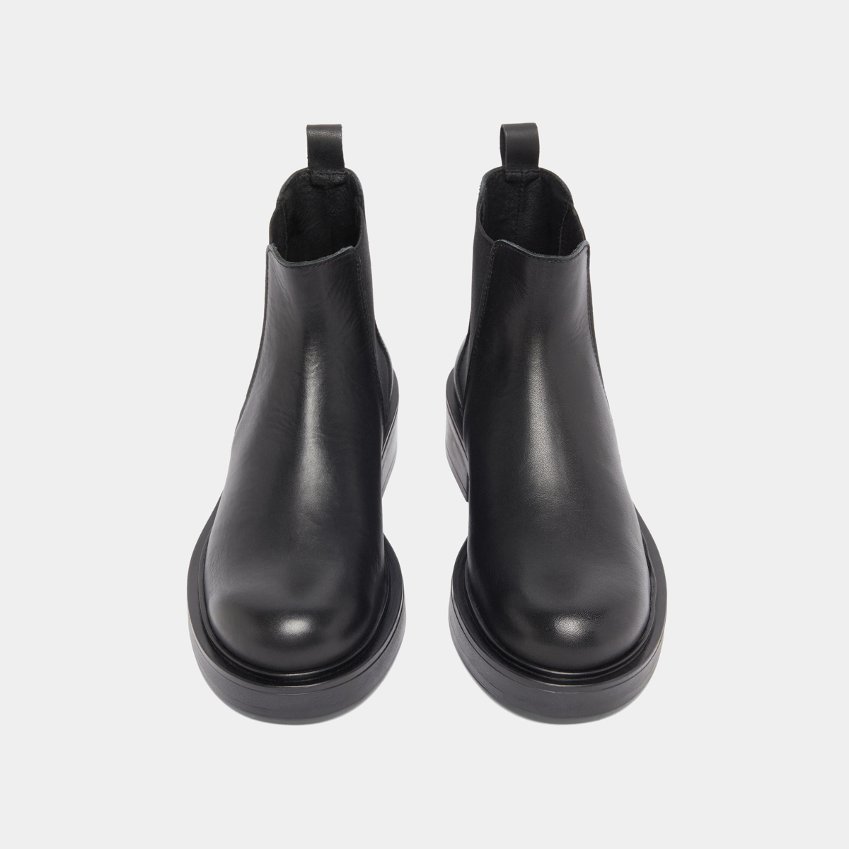 Lowboots with elastics in black leather | MELANIE