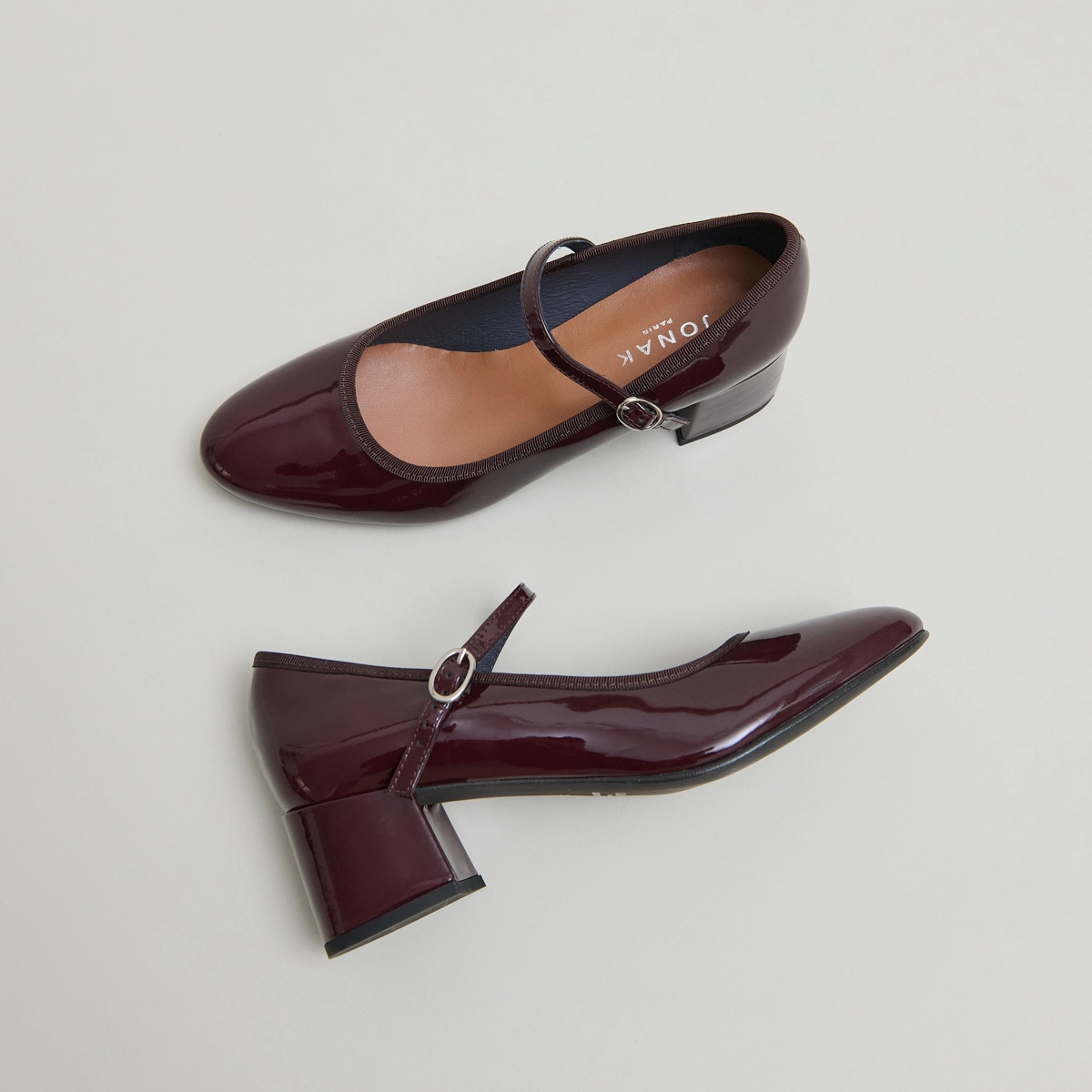 Mary Jane with heels in burgundy patent | DALMATIE