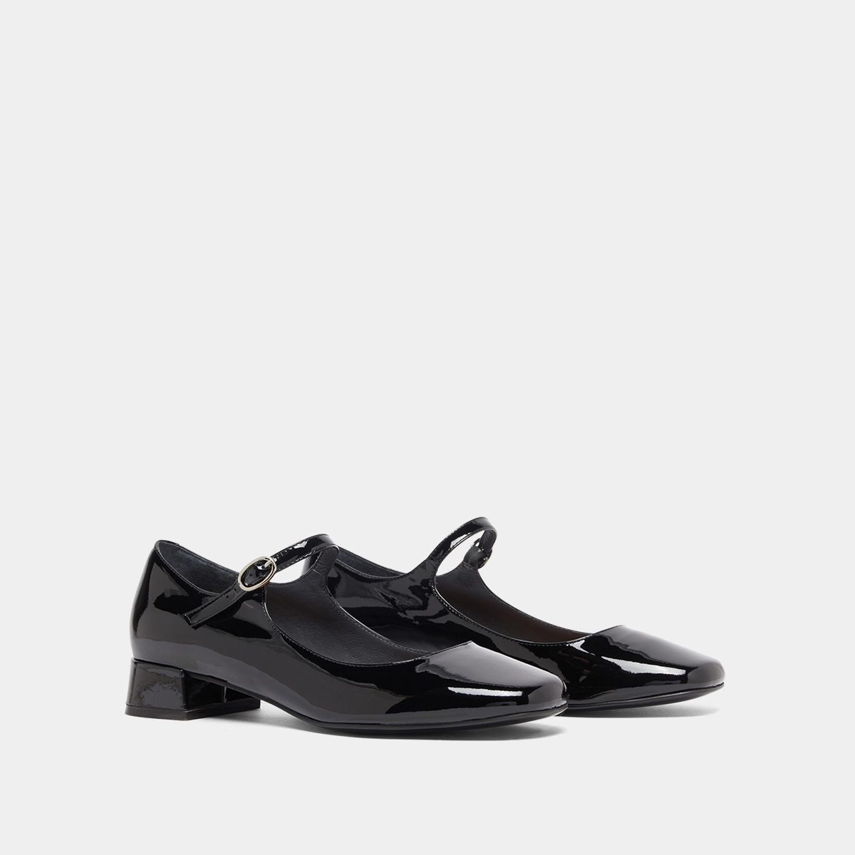 Mary Jane with square toes in black patent | DULCI