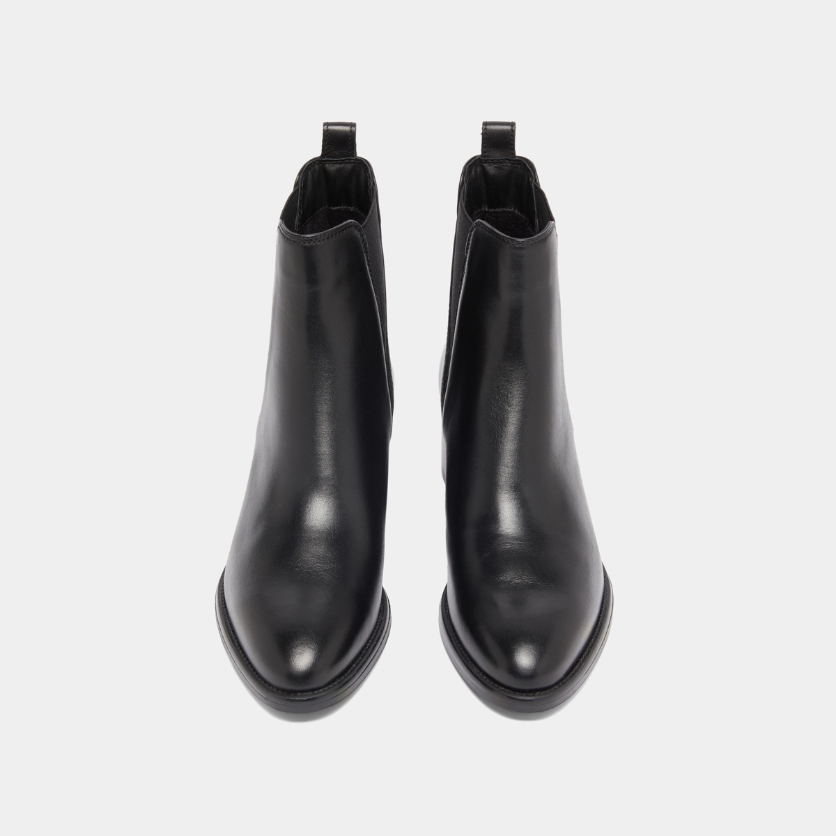 Ankle boots with triangular elastic bands in black leather | CHILO