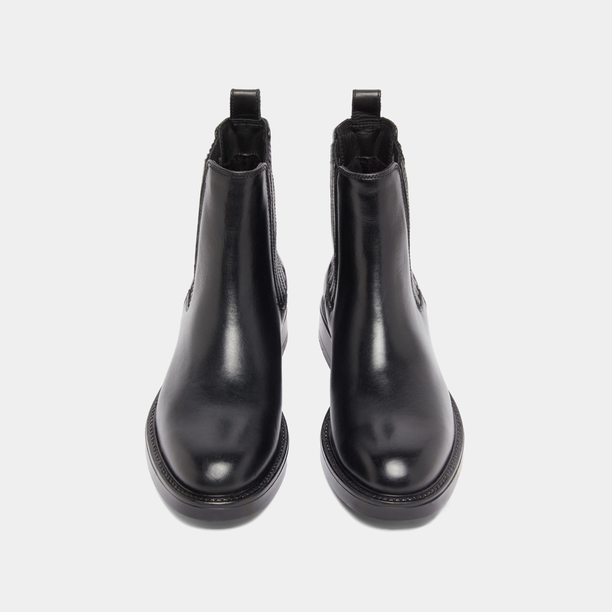Lowoots with gathers in black leather | CLEANDRE