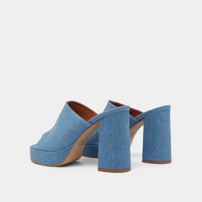 Mules with heels in blue denim | DARJELING