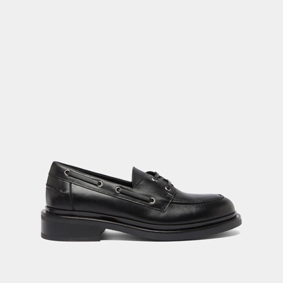 Thick lace-up derbies in black leather | paolo