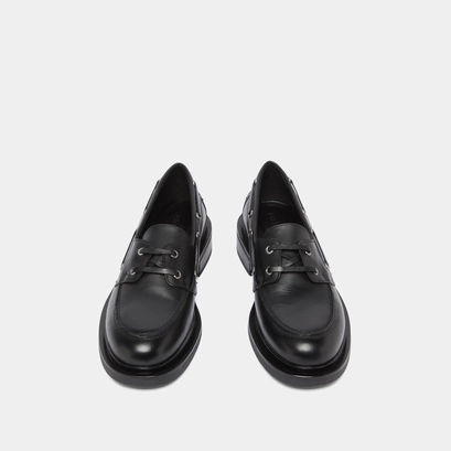 Thick lace-up derbies in black leather | paolo