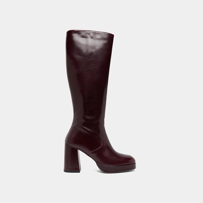 Platform boots burgundy