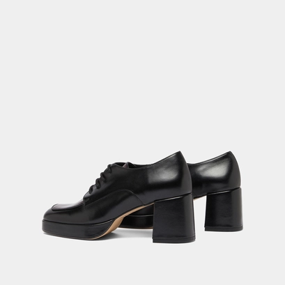 Derbies with heels in black and burgundy leather | vivaldi