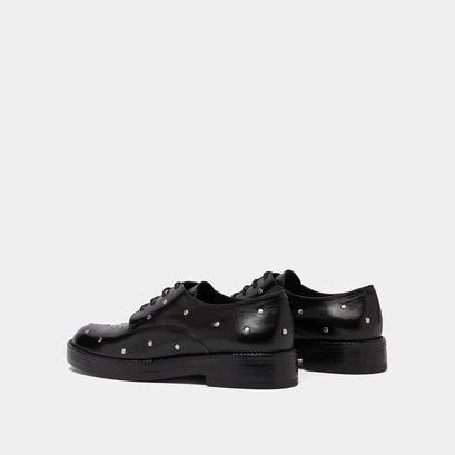 Derbies with silver details in black leather | astou