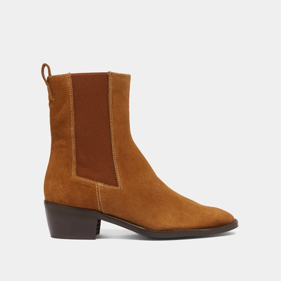 Lowboots with elastics in cognac suede | maeva