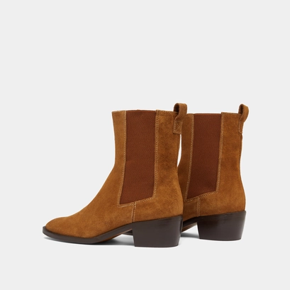 Lowboots with elastics in cognac suede | maeva