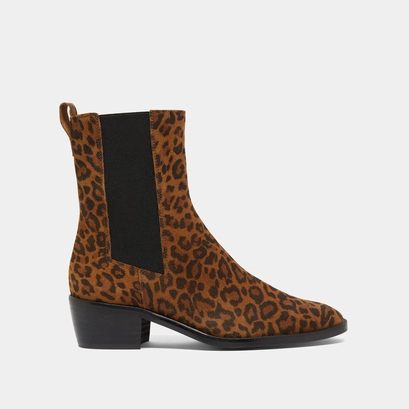 Lowboots with elastics in leopard print suede | maeva