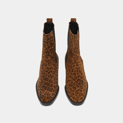 Lowboots with elastics in leopard print suede | maeva