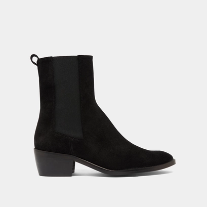 Lowboots with elastics in black suede | maeva