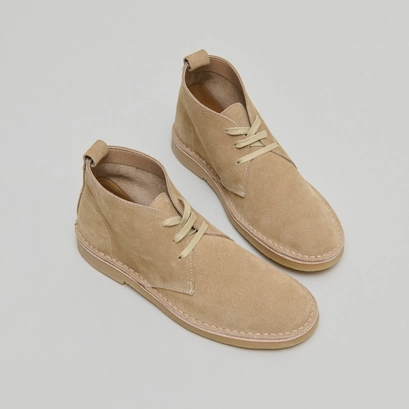 Lowboots with laces in beige suede | maxime