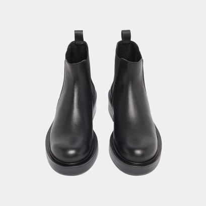 Lowboots with elastics in black leather | melanie
