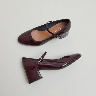 Mary jane with heels in burgundy patent | dalmatie
