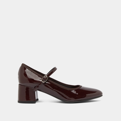 Mary jane with heels in burgundy patent | dalmatie