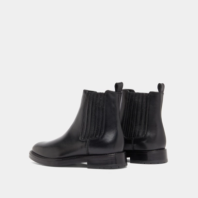 Lowoots with gathers in black leather | cleandre