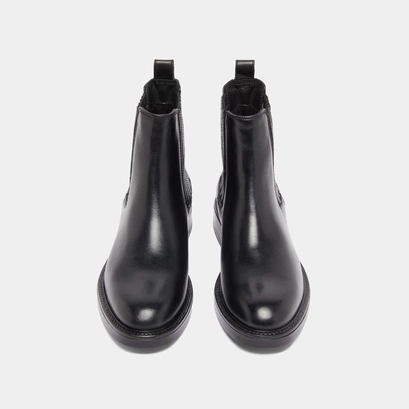 Lowoots with gathers in black leather | cleandre