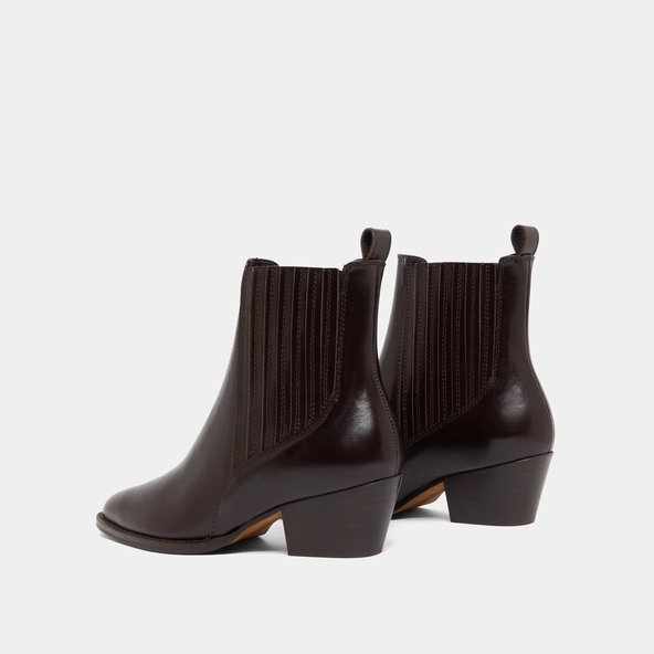 Lowboots with small beveled heels and elastics in dark brown leather | BAILEY