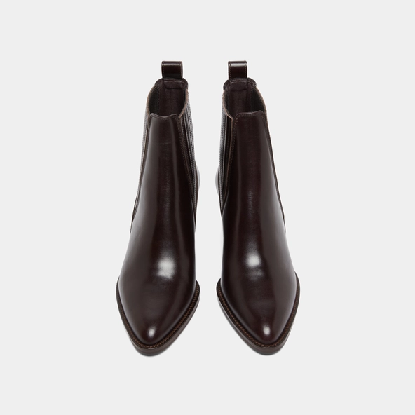 Lowboots with small beveled heels and elastics in dark brown leather | BAILEY