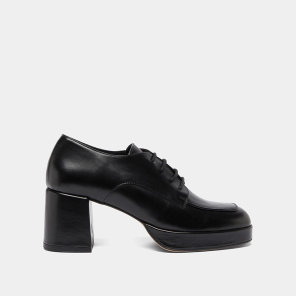 Derbies with heels in black leather | VIVALDI