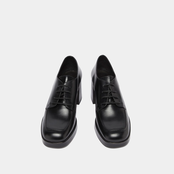 Derbies with heels in black leather | VIVALDI