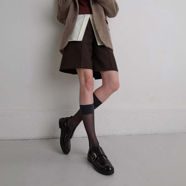 Derbies with adjustable buckles in burgundy patinated leather | ARCHIBALD