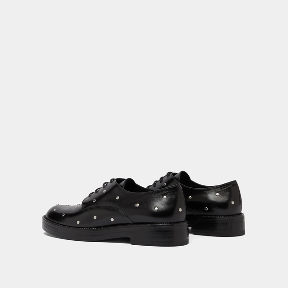 Derbies with silver details in black leather | ASTOU