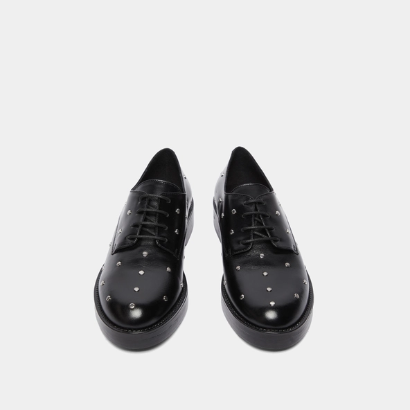 Derbies with silver details in black leather | ASTOU